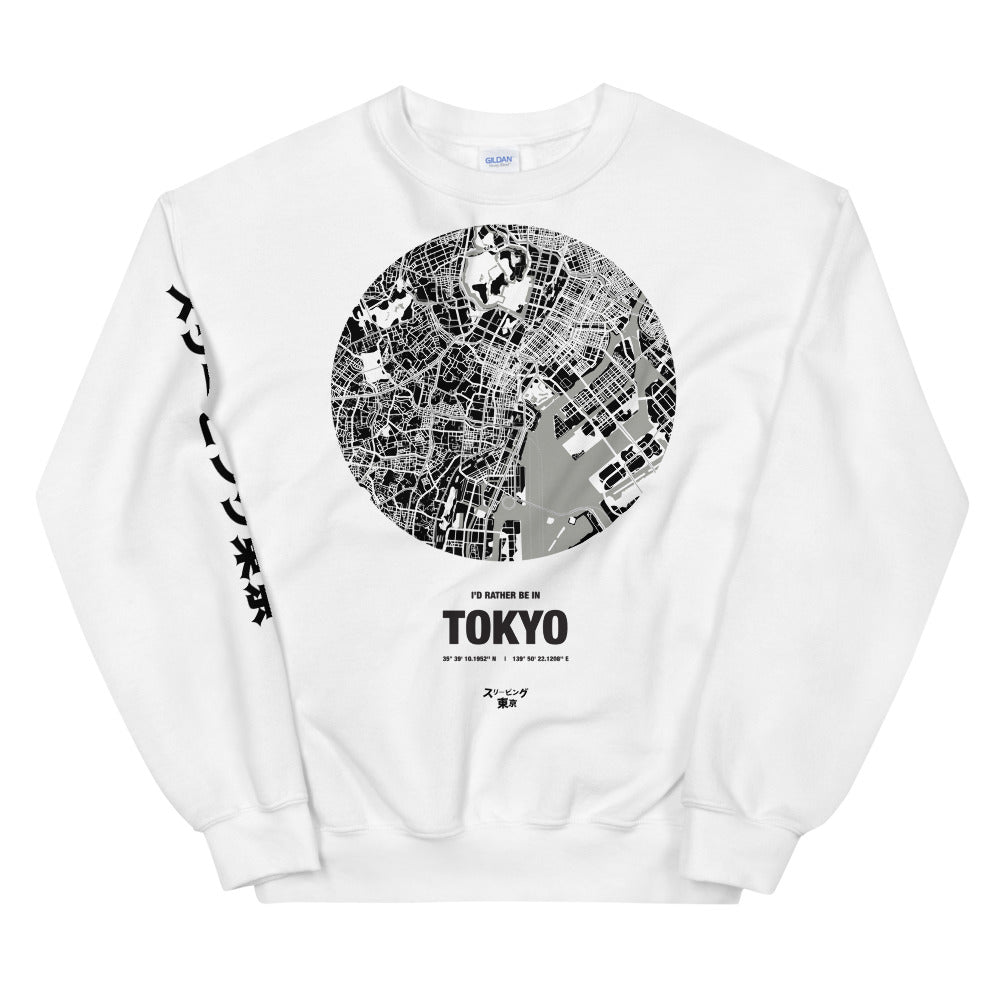 I'd Rather Be In Tokyo Map Crewneck Sweatshirt